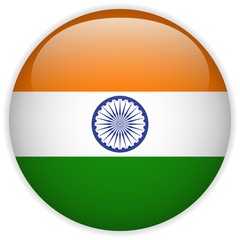 India Flag Glossy Button