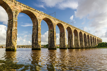 Fototapeta premium Old stone railway bridge in Berwick-upon-Tweed