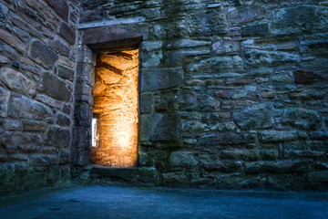 Dramaric light in the ancient castle