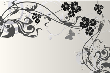 floral grise argent