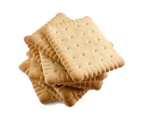 biscuits au beurre isolés sur fond blanc