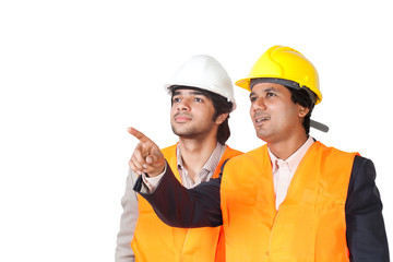 constrution workers isolated on white