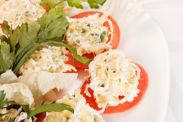 vegetables stuffed with cottage cheese