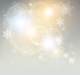 Abstract Christmas background with white snowflakes