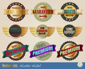 gold-framed labels on different topics