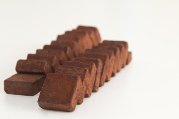double row of chocolate stone