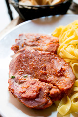 pasta and pork