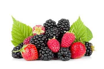 Blackberry, raspberry and strawberry