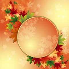 Autumn background with maple leaves