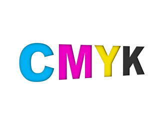 CMYK Concept 3d render illustration