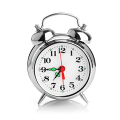 Alarm clock on white background