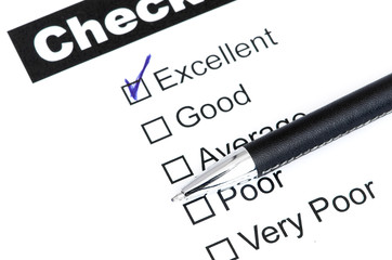 Tick placed in excellent checkbox
