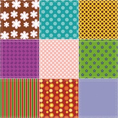 patchwork background with different patterns