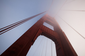 Golden Gate Bridge in fog - Powered by Adobe