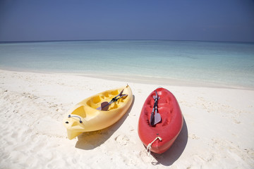 Canoes on a beach