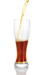 glass of kvass on white background