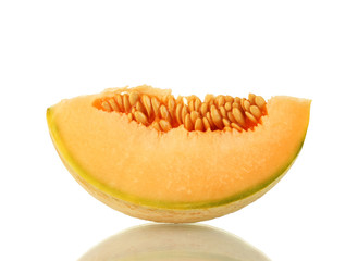 cut melon isolated on white