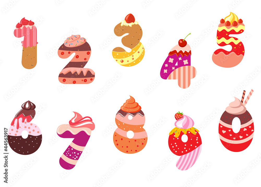 Poster Appetizing bakery numbers and digits