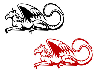 Vintage heraldic griffin