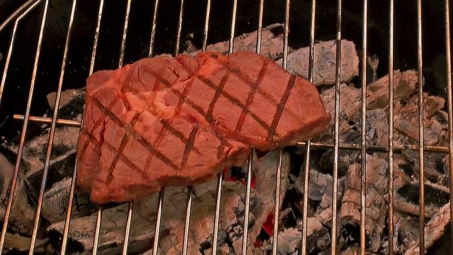 grilling a steak