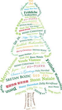 Multi-Lingual Textual Christmas Tree
