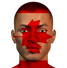 African man with canada flag