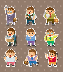 cartoon office workers stickers