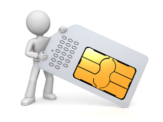 Figure holding SIM card