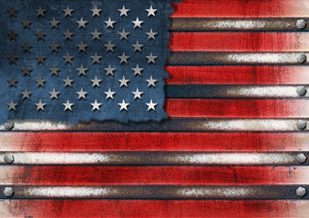 USA Grunge Metal Flag