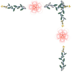 Flower of frame on white background