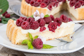 Raspberry Tart (macro shot)