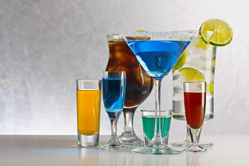 Cocktails with alcohol
