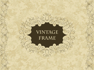 Elegant vintage card on seamless background with pastel colors