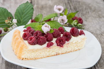 Raspberry Tart on a plate