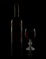 Bottle and glass of wine