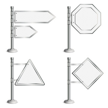 Set Poles with Traffic Signs