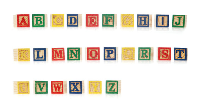 An Alphabet made of wodden bricks