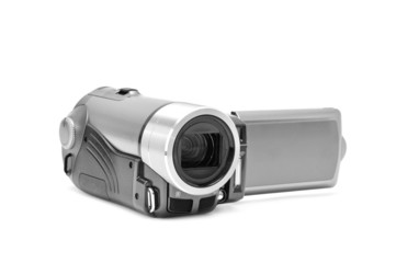high-definition camera isolated on white background