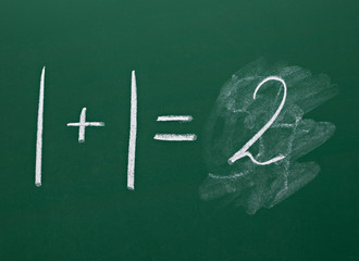 math simple equation on chalk board mathematics