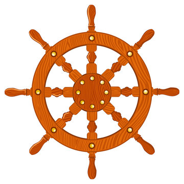 Ship navy wheel isolated