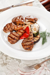 Grilled meat ribs