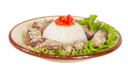 Rice and pork japanese style