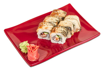 Japanese traditional Cuisine - Maki Roll with Cucumber , Cream C