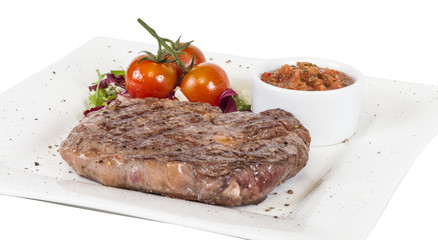 Grilled Beef Steak Isolated On a White Background