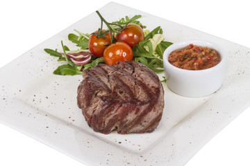 Grilled Beef Steak Isolated On a White Background
