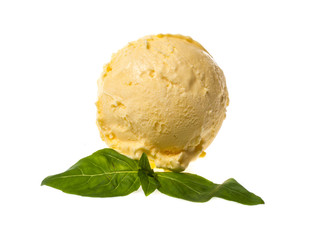 Scoop of lemon ice cream