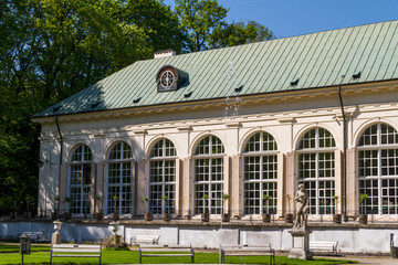 The Lazienki palace in Lazienki Park, Warsaw. Lazienki Krolewski