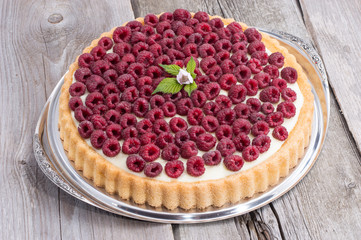 Fresh baked Raspberry Tart