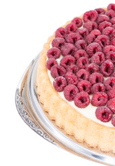 Raspberry Tart isolated on white