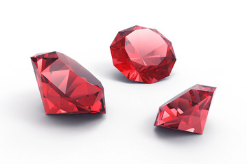 A beautiful ruby gems isolated on white background